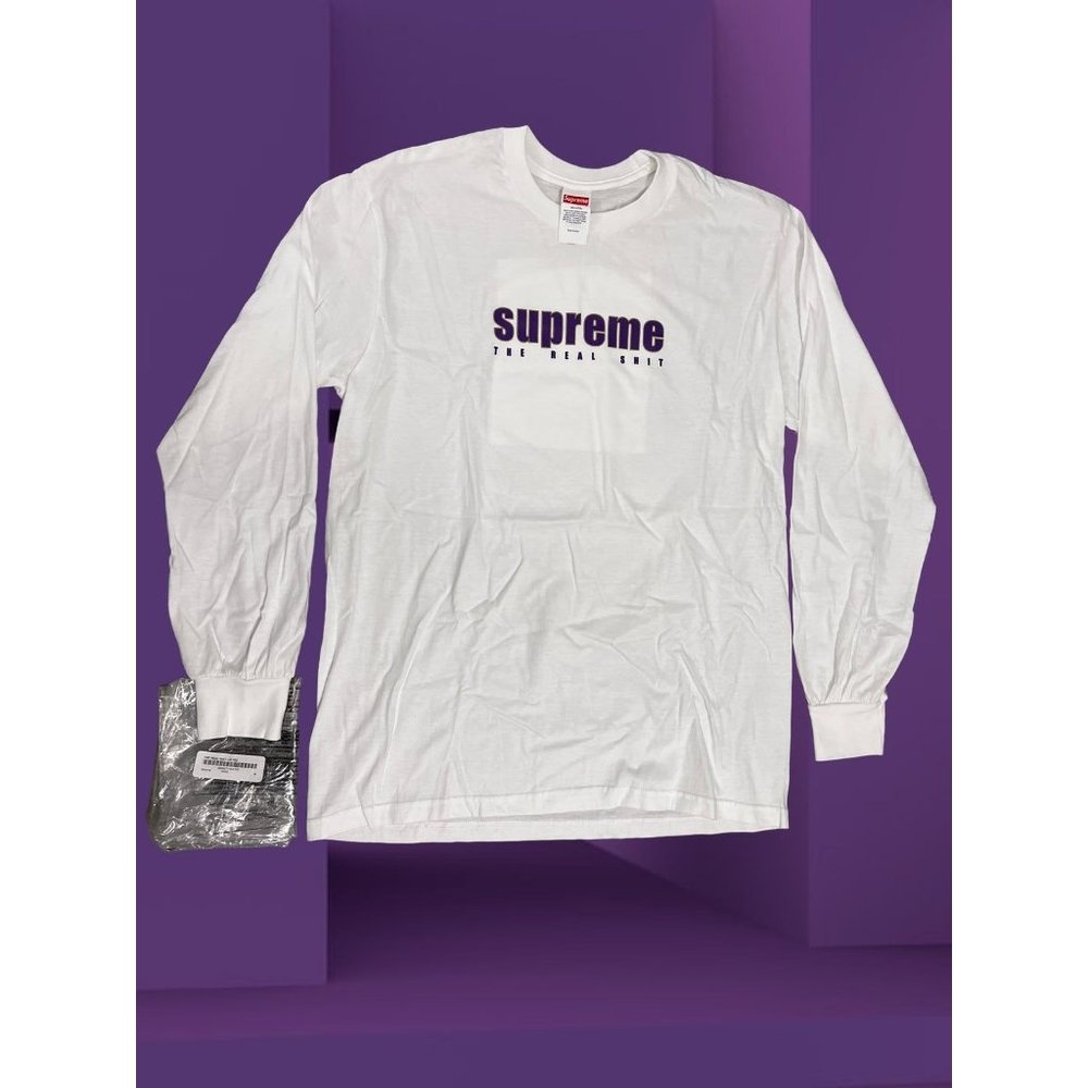 New Supreme The Real Sh*t White Long Sleeve Tee Shirt SS19 Medium